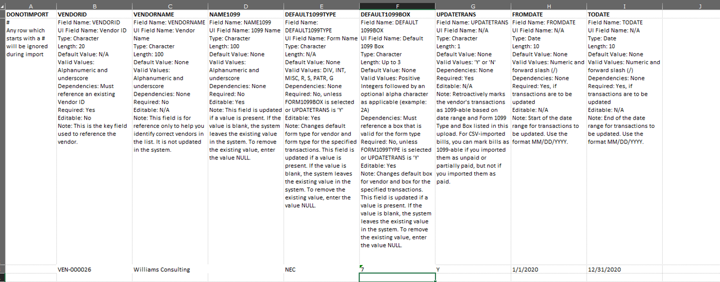 1099 Intacct Data to Spreadsheet