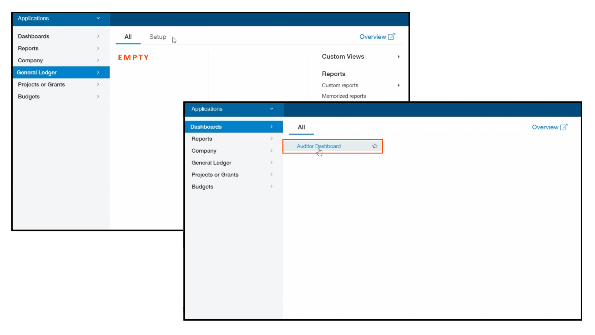 Auditor User View in Sage Intacct