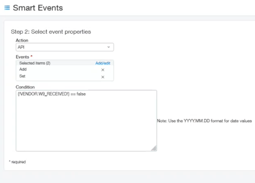 Sage Intacct Event properties