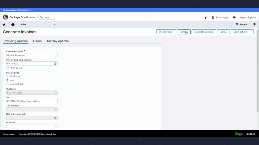 Mastering Invoices with Sage Intacct Construction - Sockeye