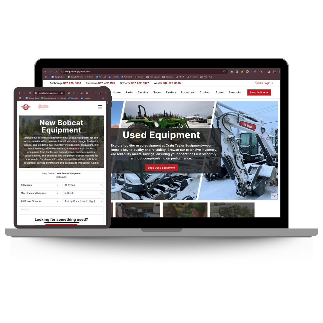 Craig Taylor Equipment Mockup Craig Taylor Equipment Website