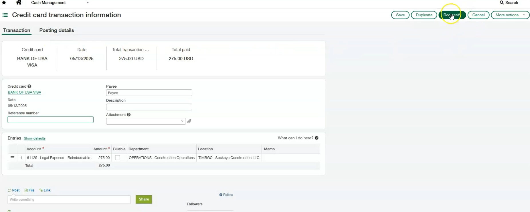 reclassify card transaactions reclassify card transactions