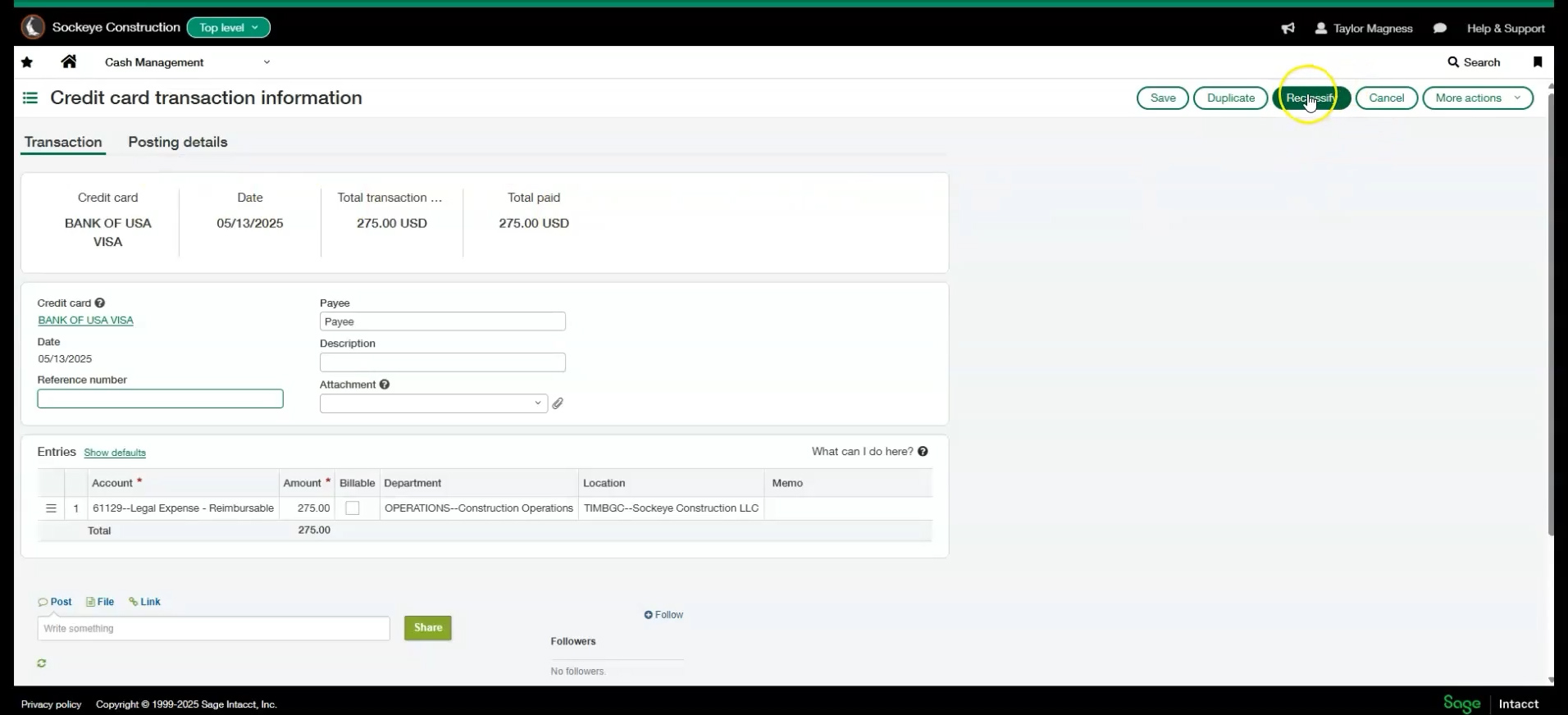reclassify card transaactions reclassify card transactions
